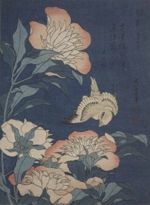 HOKUSAI Paeonia lactiflora & canary